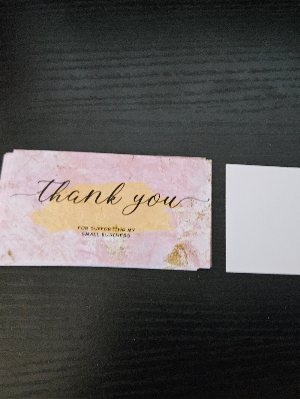 Pink & Gold Thank You Cards - Script 'thank you' Design